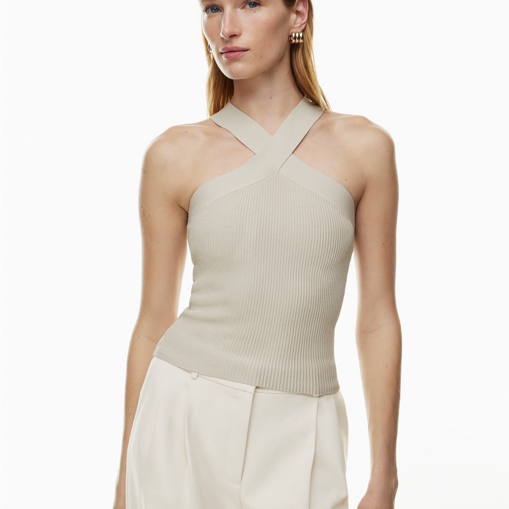 Aritzia Babaton Sculpt Knit Criss Cross Tank